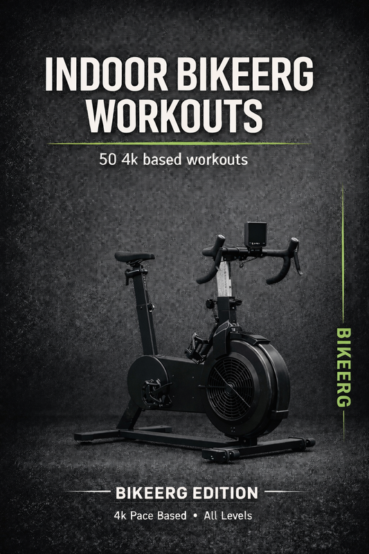 BikeErg Workouts – 50 Pace-Based Indoor Cycling Sessions (PDF)
